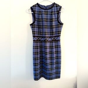 Brooks Brothers Plaid Dress Sleeveless Dress Blue White Black Multi Color Size 4